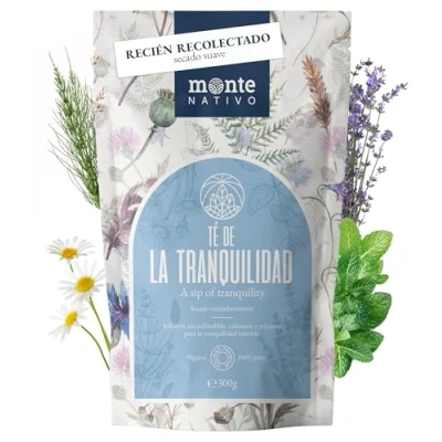 Imagen de té de tranquilidad (300 g) Monte Nativo Mezcla hierbas relajantes lavanda, menta, cola caballo, manzanilla 100% puro para dormir la preparación infusiones