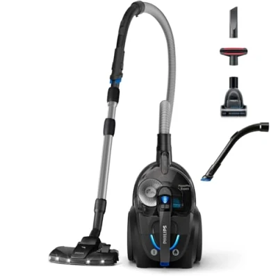Imagen de Philips powerpro expert 7000 series aspirapolvere senza sacco bocchetta triactive+ led filtro per allergie 900 watt nero lucido fc9747/09