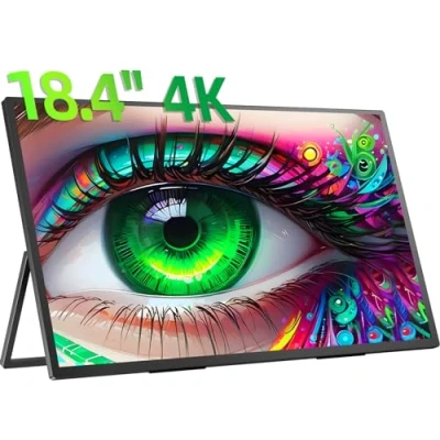 Imagen de UPERFECT Monitor Portátil 4K Pantalla Móvil 18 Pulgadas con UHD 3840 * 2160 IPS Soporte Integrado USB C Mini HDMI para Laptop Xbo PS5, Cuerpo de Metal, Montaje VESA