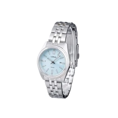 Imagen de Lorus Reloj Analógico de Cuarzo para Mujer con Pulsera Acero Inoxidable, Plata/Azul