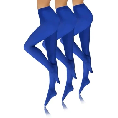 Imagen de Sesto Senso 3 Pares Medias Microfibra Opacas Coloridas Ropa Mujer 40 DEN Azul Profundo Cobalto 2 Modrak