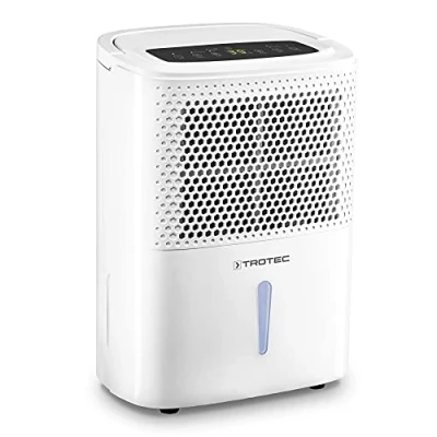 Imagen de TROTEC Deshumidificador TTK 26 E, 10L / Día, Compacto, Depósito 1,8 litros, Portátil, Habitaciones de 15m², Filtro Aire, Silencioso, Función Secado Ropa, Pantalla LED, Auto Apagado