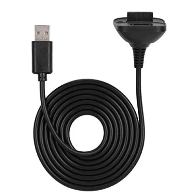 Imagen de ciciglow Cable Cargador para Controlador Xbox 360 de Carga ABS Rápida 2 en 1 1,5 M, con 360(Negro)