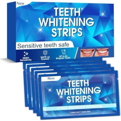 Imagen de Tiras blanqueadoras dientes blanqueador dental 14 Sesiones blanqueamiento 28 de whitening strips blanqueadores dentales Fórmula no sensible Seguro para el Esmalte