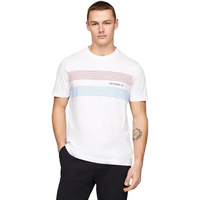 Imagen de Tommy Hilfiger Hombre Camiseta Manga Corta Cuello Redondo, Blanco (White), S
