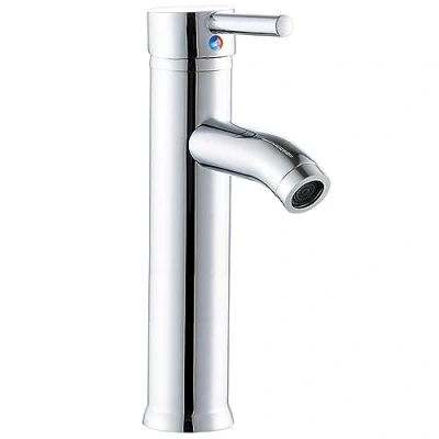 Imagen de grifo lavabo alto acero inoxidable monomando agua fria y caliente con mangueras incluidas bañera grifos altos para lavabos caño baño