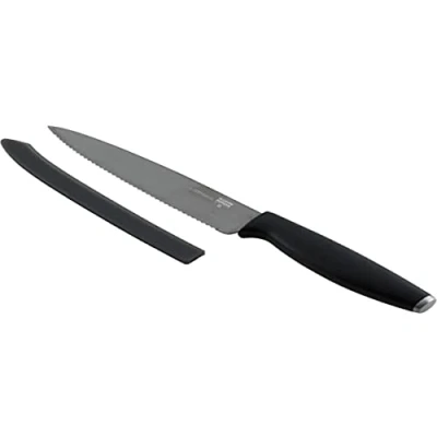 Imagen de KUHN RIKON Colori Cuchillo de Cocina Sierra Titanio, Negro, Metal, 20.3 x 2 0.5 cm