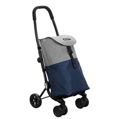Imagen de Playmarket Go Four Carro de Compra Ligero,plegabley con Ruedas Convertibles 4 a 2, Capacidad 43L