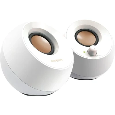 Imagen de Altavoces para PC Creative Pebble, 4.4 W, USB, 86 dB, Diseño Minimalista, 2.0 Canales, Blanco