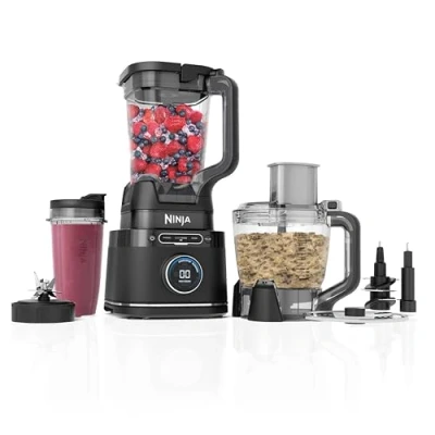 Imagen de Ninja Detect Power Pro Batidora y Procesador de alimentos 3 en 1 (1200W), vaso 680 ml cuchilla para masa, ideal mezclar, picar batir, negro, TB401EU