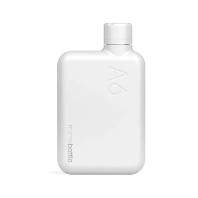 Imagen de memobottle A6 ACERO INOXIDABLE (BLANCO) 16 oz / 500 ml Botella de agua duradera, a prueba fugas y premium Libre BPA Ideal para un estilo vida moderno