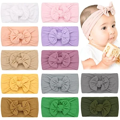 Imagen de JOYOYO 12 Diademas Bebé Niñas Niños Elásticas Suaves para Bebés Recién Nacidos, Lazos pelo bebe