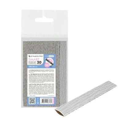 Imagen de STALEKS PRO Recambio Limas Desechables con espuma «Papmam» para base recta SMART. Papel ecológico 30 Pcs (Grano 180)