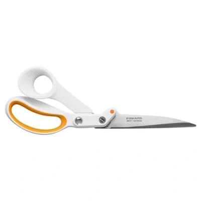 Imagen de Fiskars Tijeras de sastre para diestros Amplify RazorEdge, Largo: 25 cm, Cuchilla acero inoxidable/mangos plástico, Blanco/naranja, 1070082