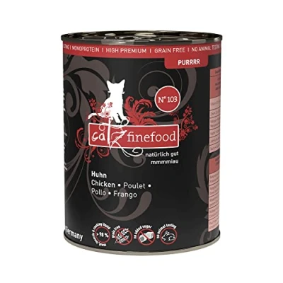 Imagen de catz finefood Purrrr Comida para Gatos con monoproteína húmeda N 103, sensibles a la nutrición, 70% de Carne, 6 Botes 400 g