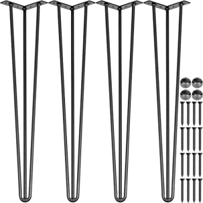 Imagen de Happybuy Patas para Mesas de Acero al Carbono, Conjunto Mesa Altura Pata 41 102 cm, Muebles con 4 Pies Goma, Capacidad Carga 100 kg (71,1)