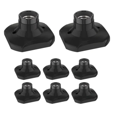 Imagen de ledscom.de 8 unid. plafón/portalámpara ELEKTRA, porcelana, negro, 1x E27 máx. 60W