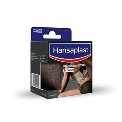 Imagen de Hansaplast Cinta de kinesiología resistente al agua, deportiva, para aliviar el dolor muscular y promover la circulación sanguínea*, proporciona soporte a articulaciones músculos, 1 rollo, color azul