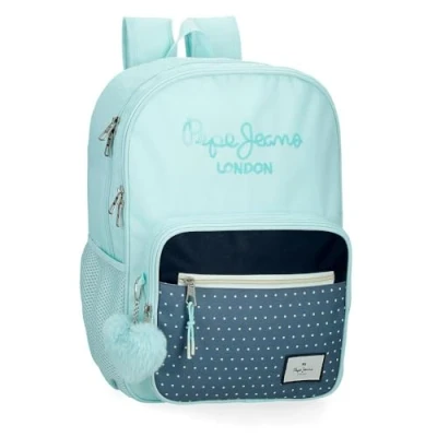 Imagen de Pepe Jeans Dalma Mochila Escolar Doble Compartimento Adaptable a Carro Azul 30x40x13 cms Poliéster by Joumma Bags