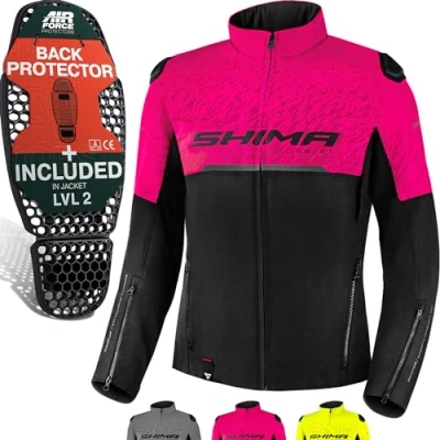 Imagen de SHIMA DRIFT LADY Chaqueta Moto mujere Ligera y Transpirable Cazadora Mesh de Verano con CE Espalda, Hombros, Codos Protecciones, Ajuste la Anchura (Pink, 3XL)