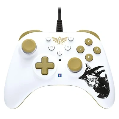 Imagen de Mando Nintendo Switch Hori Turbo Legend of Zelda, Para Switch, Con Cable, Blanco