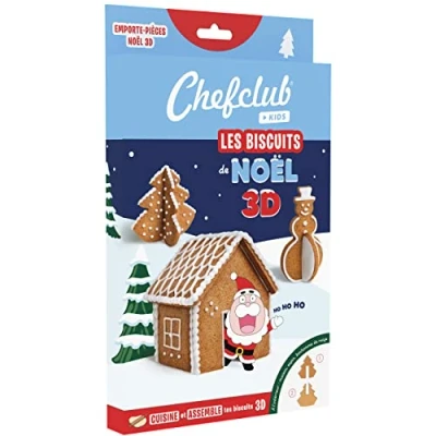 Imagen de Chefclub Kids Cortador de galletas 3D Navidad Hacer originales con niños: abeto, muñeco nieve y casa Santa Claus