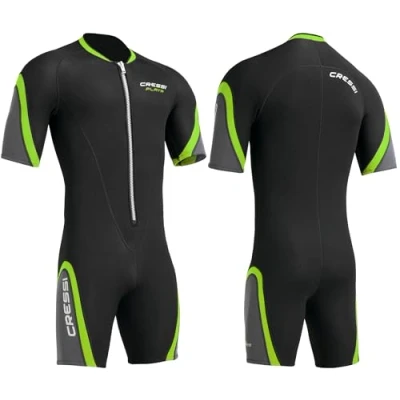 Imagen de Cressi Playa Man Shorty Wetsuit 2.5 mm Traje Monoshort sin Capucha en Neopreno 2.5mm Biforrado para Hombre, Negro/Azul, M/3
