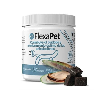 Imagen de petia Vet health Flexapet Condroprotector para Perros y Gatos con Sistema Digestivo Sensible 1 Bote 60 Chews