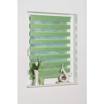 Imagen de K Home Klemmfix Doble Ciego Madrid sin Boring, Tela, Verde, 120 x 150 cm