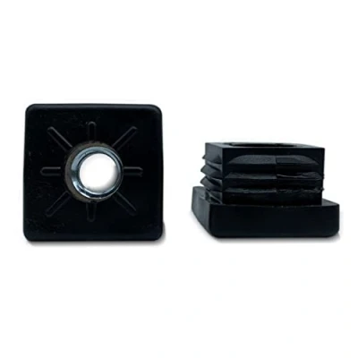 Imagen de DOJA INDUSTRIAL Contera Roscada Tapon Tubo 35mm x PACK 12 Roscado Tuerca M10 Tapones para Plastico Tecnopolímero Tapas Cuadrado Tubos Rectangulares