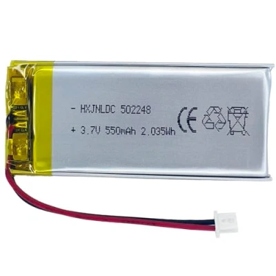 Imagen de DC 3.7v 550mah 502248 batería Recargable de polímero Litio, Adecuada para Productos electrónicos DIY 3.7 5v, incorporada 2 Cables y lámparas LED