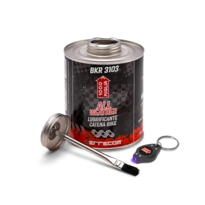 Imagen de Errecom 1000 Miglia BKR 3103 Lubricante para cadenas de bicicletas All Weather 900 ml, todas las estaciones y condiciones climáticas, tarro in One con cepillo incluido