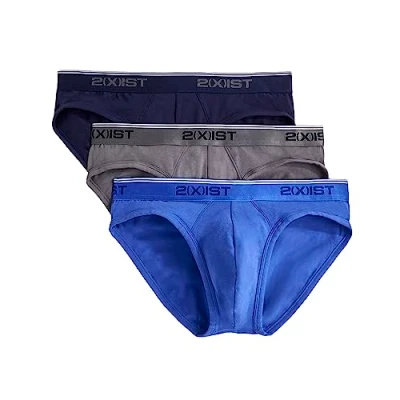 Imagen de 2(X)IST Calzoncillos elásticos de algodón para hombre, paquete 3, Azul (Eclipse/Lead/Dazzling Blue), Medium