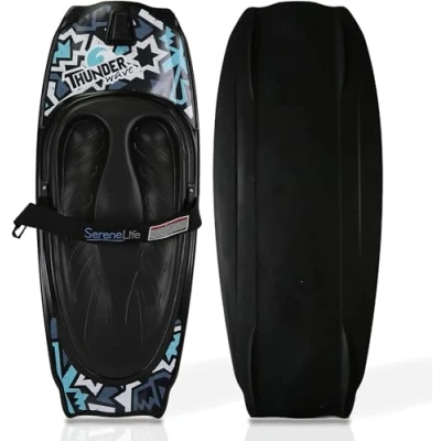 Imagen de SereneLife Plancha kneeboard, Tabla, Correa Ajustable para Boogie de Rodillas, Surf. Color Negro/Azul