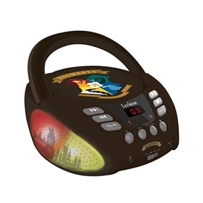 Imagen de Lexibook RCD109HP Reproductor de CD Bluetooth para niños Harry Potter Efectos luz portátil Jack Micrófono Aux in Batería o red Negro