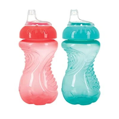 Imagen de Nuby 2 piezas sin derrames Easy Grip Trainer Cup 10 oz rosa Pink/Purple Talla:10