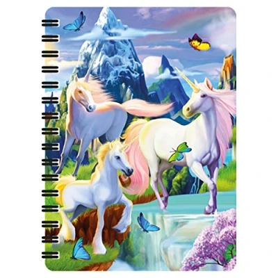 Imagen de 3D LiveLife Libreta Unicornio de Deluxebase. pequeña A6 con espiral, lenticular fantasía y hojas lisas recicladas. Ilustraciones licencia del reconocido artista Michael Searle