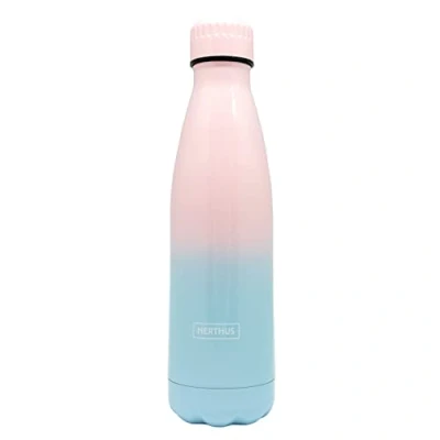 Imagen de NERTHUS FIH 905 Botella Doble Pared Diseño Degradado 500 ml Acero Inoxidable Termo para Fríos y Calientes