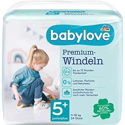 Imagen de babylove Juniorplus Pañales activos (13 27 kg, 1 x 34 unidades)