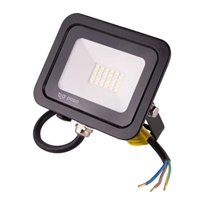 Imagen de Popp® Floodlight LED Foco Proyector para Exterior Negro 20W, luz fría 6000K, Eficiencia Luminosa 85LM/W, Protección contra Sobrevoltajes, Resistente al Agua IP65(20W 6000K)
