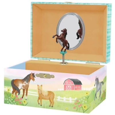 Imagen de Joyero Musical de Cavalla para Niñas Caja Música Infantil con Giratorio, Regalo Cumpleaños Niñas, 15,2 x 11,8 8,9 cm Edades 3 10