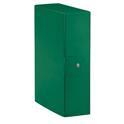 Imagen de Esselte carpeta de caja para el almacenamiento documentos a largo mucho, A4, 5 unidades, lomo 10 cm, archivadora, color Verde Dorso cm