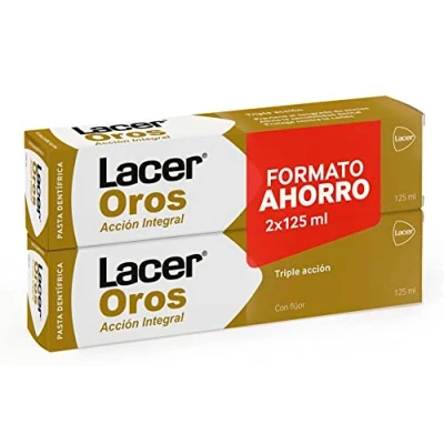 Imagen de LACER OROS Pasta de Dientes 2 x 125 ml, Protección Bucodental Integral, Triple Acción, Previene el Sangrado, Reduce la Sensibilidad Dental, Protege Contra Caries