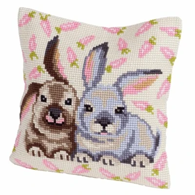 Imagen de Collection D&#039;Art Kit de Punto Cruz: Cojín Pareja Conejitos