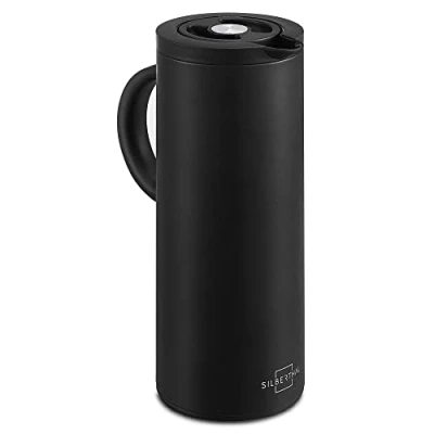 Imagen de SILBERTHAL Jarra termica cafe 1 litro Termo para caliente chocolate isotermico Acero inoxidable Negro