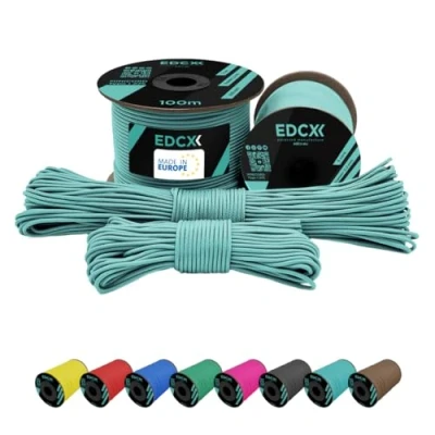Imagen de EdcX 2 mm Nylon Paracord 275 (15, 30, 50 and 100 m) 100% Rope, 3 Strand Cord, Cord in Many Colours (Skylight, 30
