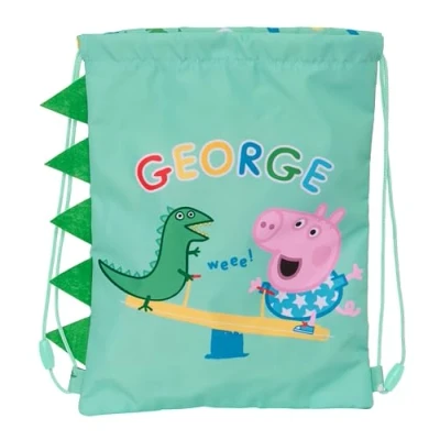 Imagen de GEORGE Mochila Saco Plano Junior, Mochila, Ideal para Niños de Diferentes Edades, Cómoda y Versátil, Calidad Resistencia, 26x34 cm, Color Verde Menta