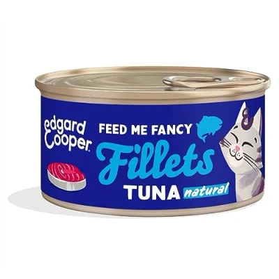 Imagen de Edgard &amp; Cooper Comida humeda Gatos, Adultos, (Atún, 70g x 24), filetes para Gatos Esterilizados y Activos, Sin Cereales, Ingredientes Naturales, Carne Fresca,
