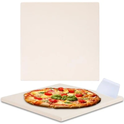Imagen de Waykea piedra de pizza para horno tostador, 26,5 x 25,5 1,2 cm, rectangular cordierita asar pan, parrilla,