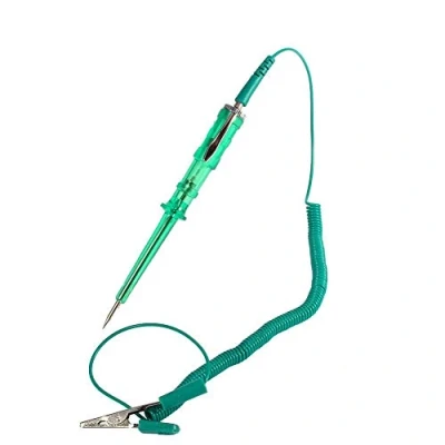 Imagen de probador del circuito eléctrico de coche, Keenso 6V / 24V pluma prueba sonda larga para sistemas baja tensión, fusibles, interruptores, cables(Verde) comprobador fusibles coche